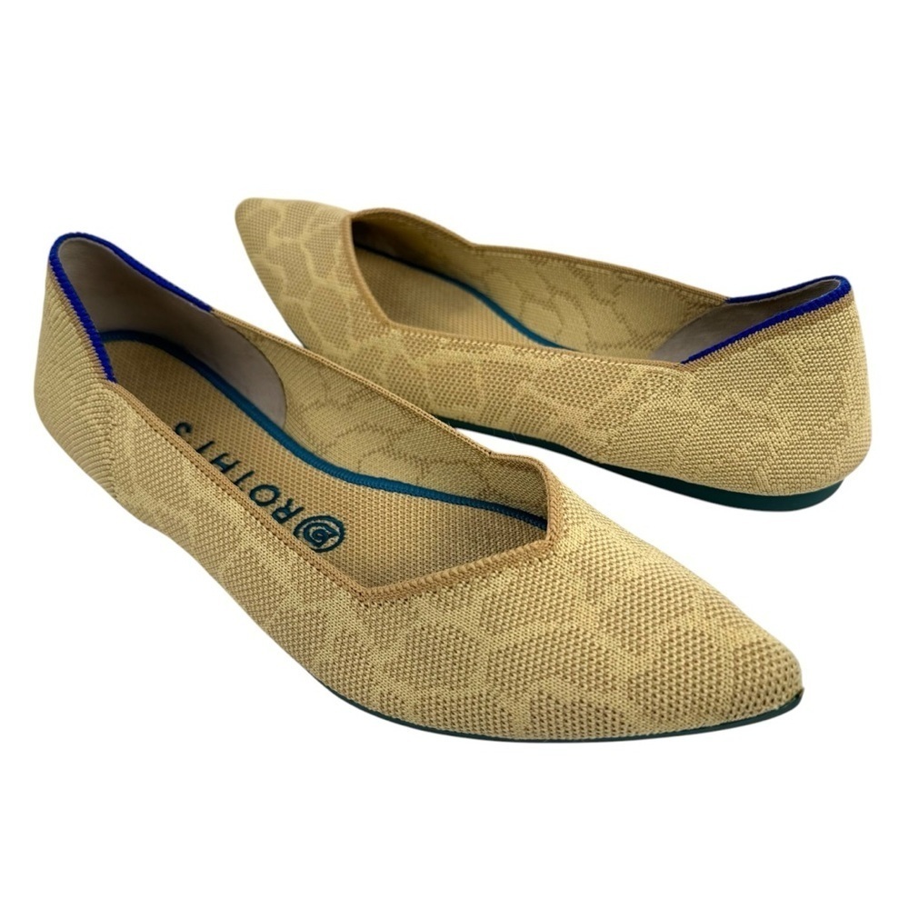 Rothys Ballet Flats Sahara Gold Point Toe Women's Casual Shoe Size 8.5 Retired
